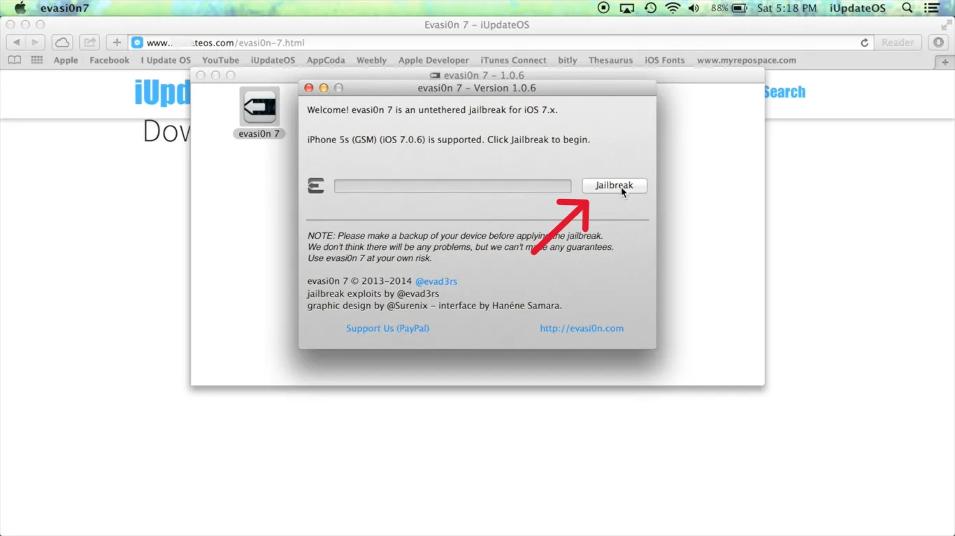 S9 Game image of installing via Jailbreaking